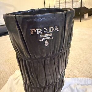 Prada Black Quilted Leather Boots